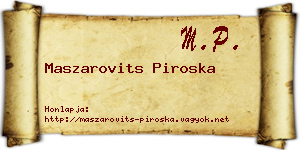 Maszarovits Piroska névjegykártya
